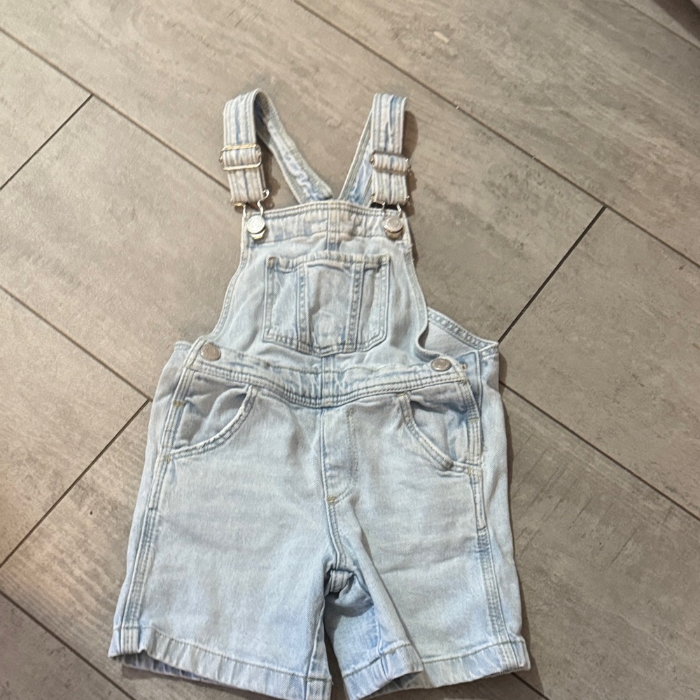 H&M Light Blue Denim Overalls shorts